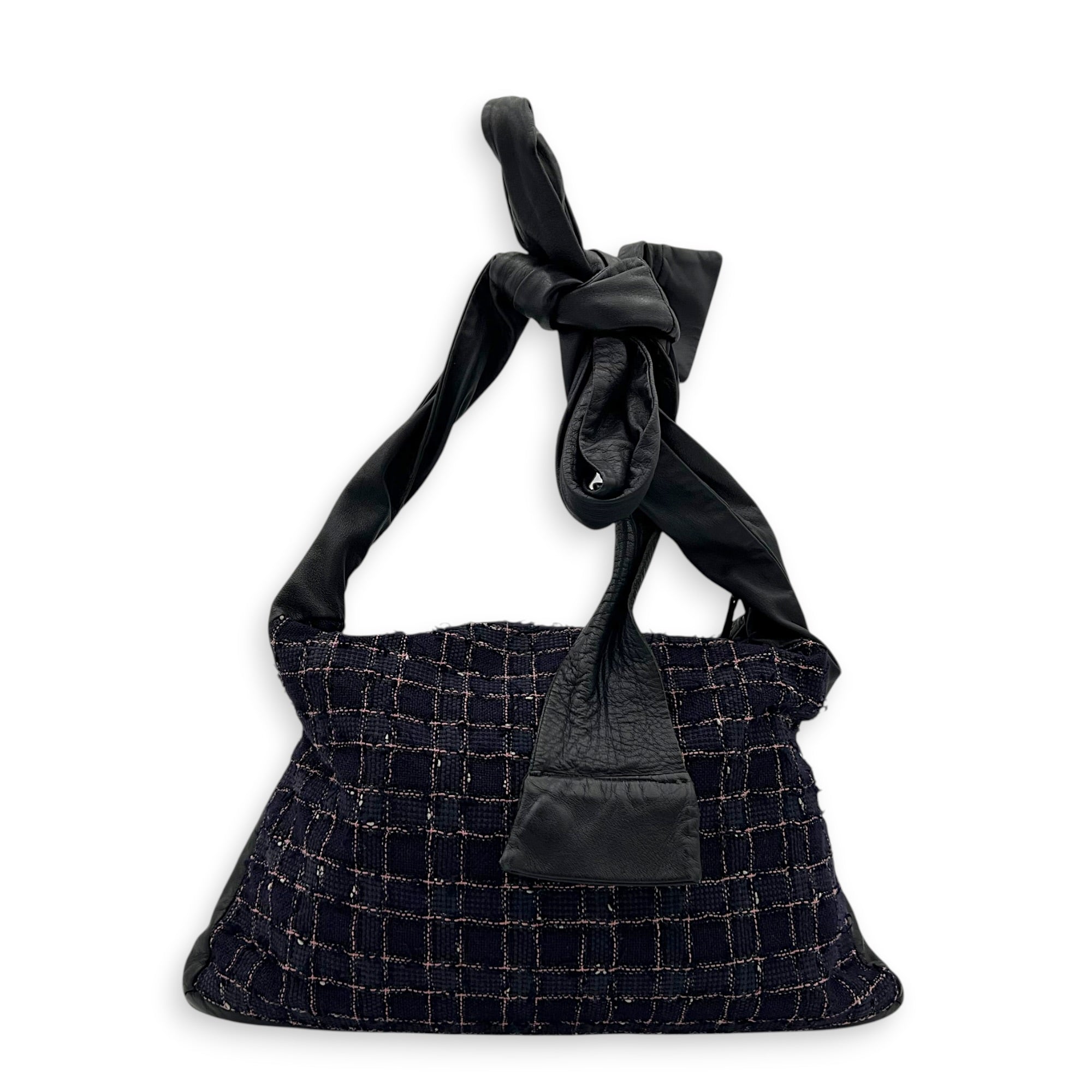 Jacket Bag Crossbody Bag Purple in Tweed, Ruthenium hardware