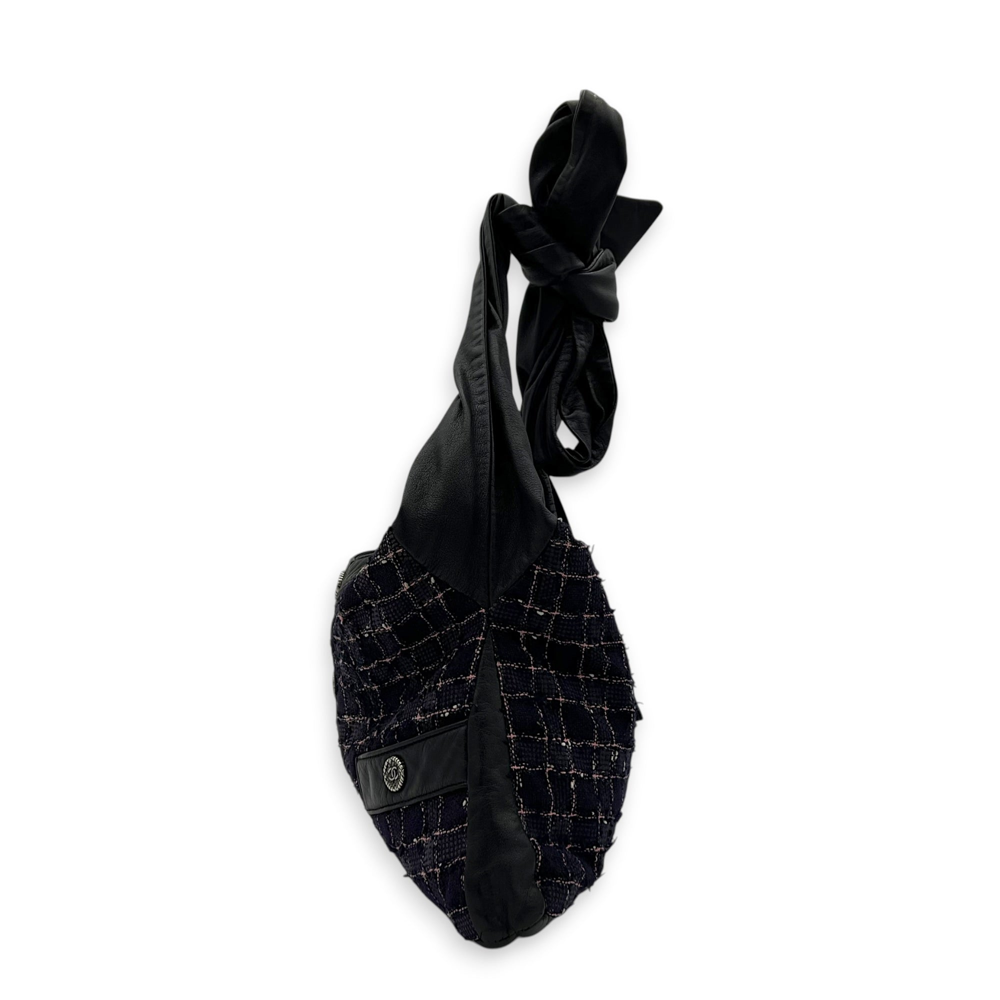 Jacket Bag Crossbody Bag Purple in Tweed, Ruthenium hardware