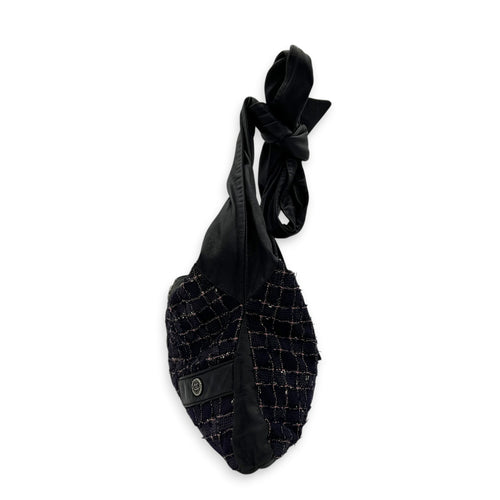 Jacket Bag Crossbody Bag Purple in Tweed, Ruthenium hardware
