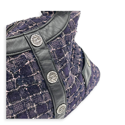 Jacket Bag Crossbody Bag Purple in Tweed, Ruthenium hardware