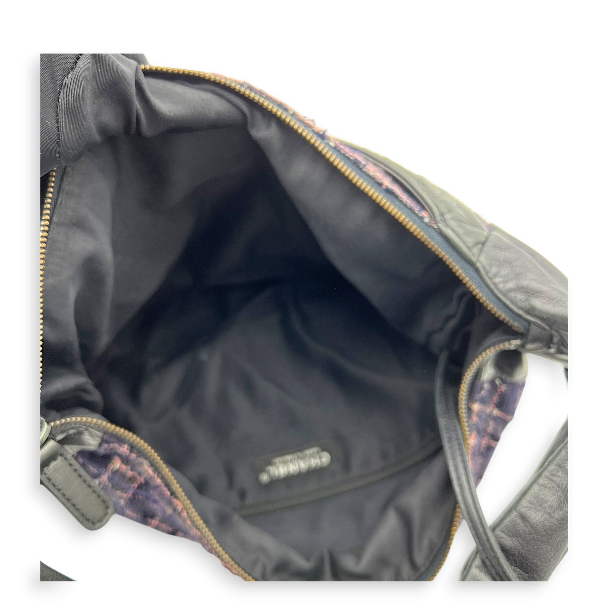 Jacket Bag Crossbody Bag Purple in Tweed, Ruthenium hardware