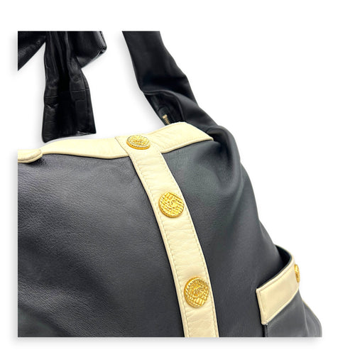 Jacket Crossbody Bag Black in Lambskin, Gold hardware