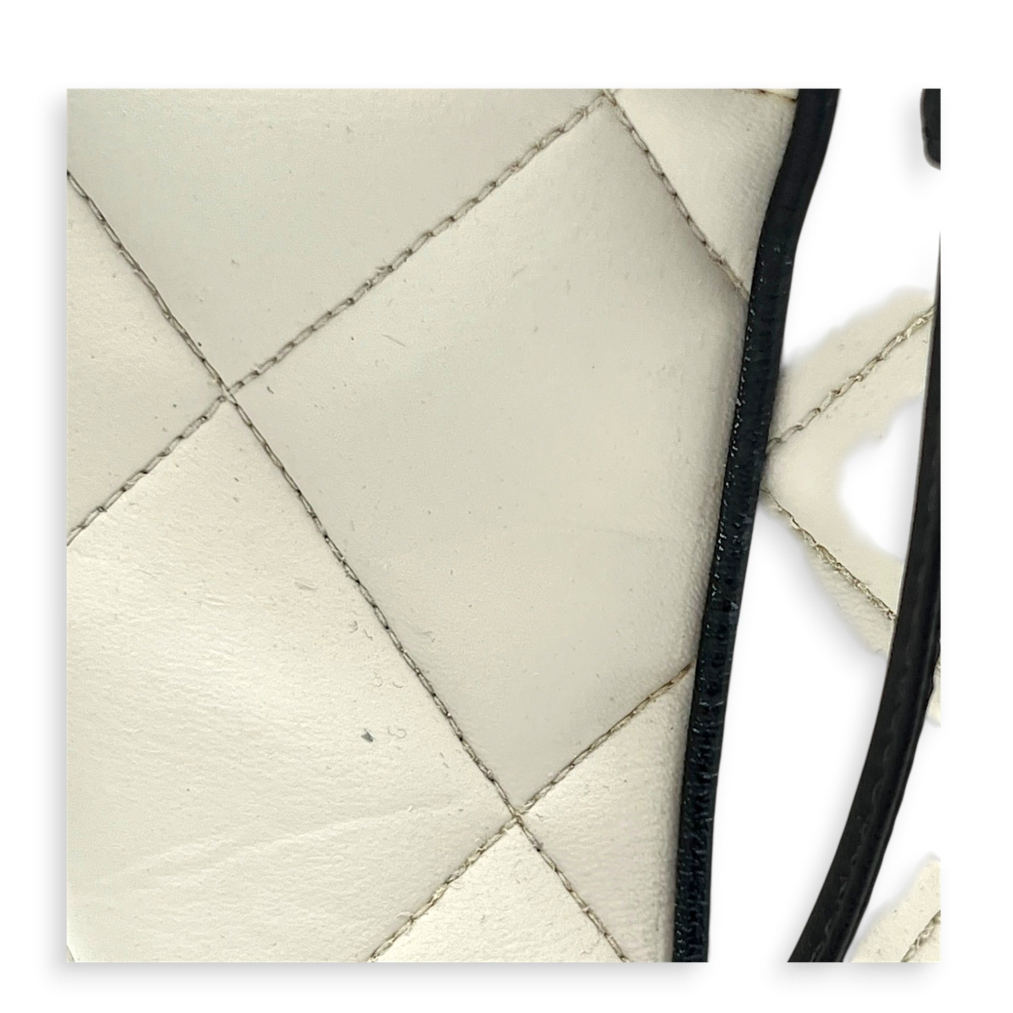 CC Bowling White (recoloured) Top Handle Bag in Calfskin, Gold hardware