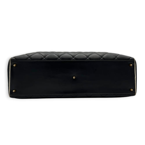 CC Bowling Top Handle Bag Black in Calfskin, Gold hardware