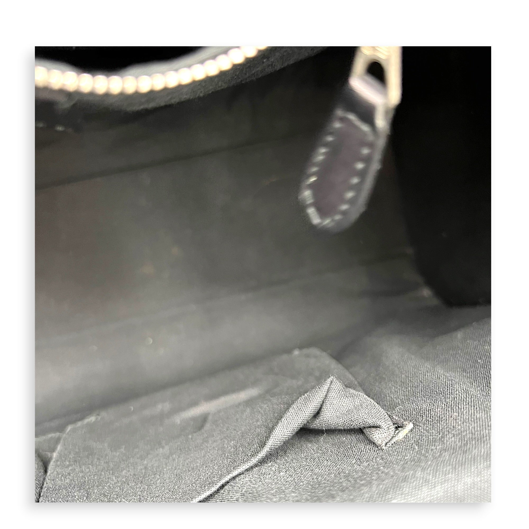 City Top Handle Bag Black in Calfskin, Silver hardware