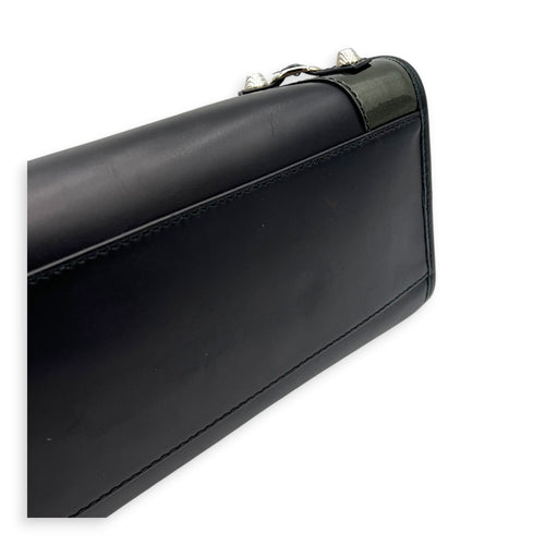 City Top Handle Bag Black in Calfskin, Silver hardware