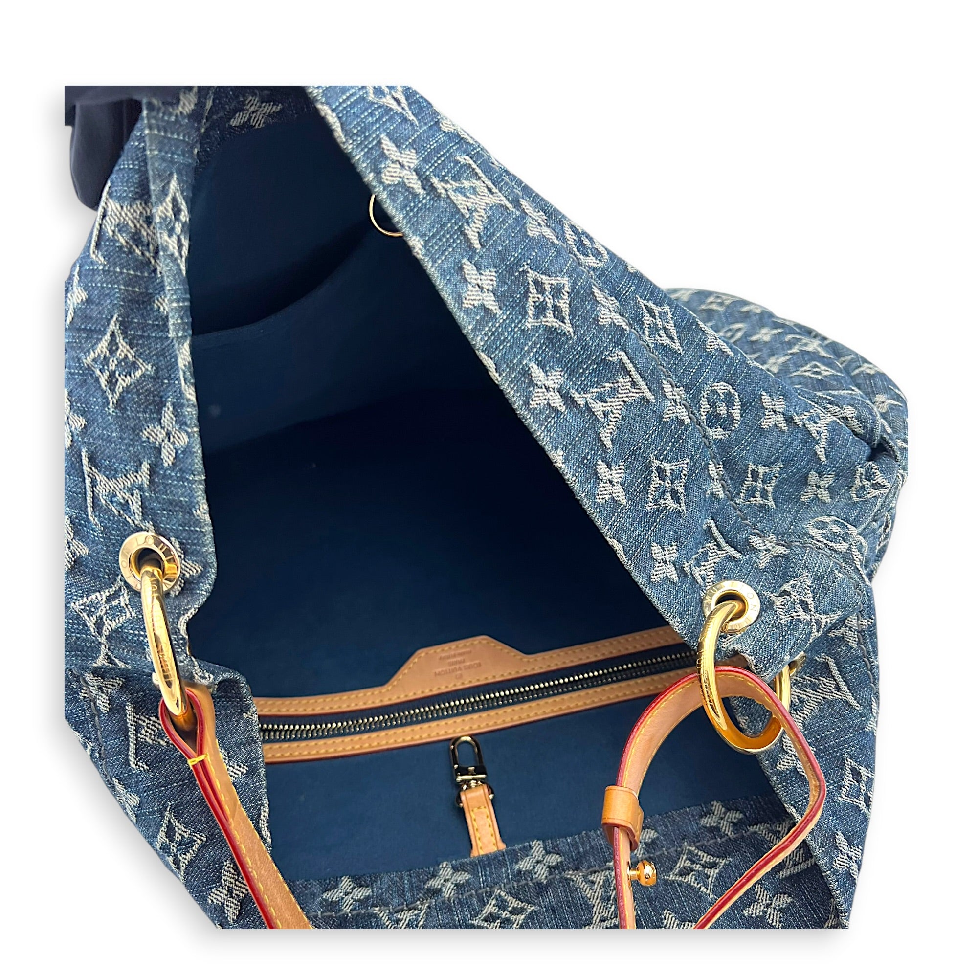 Daily Hobo  Shoulder Bag Blue in Denim, Gold hardware