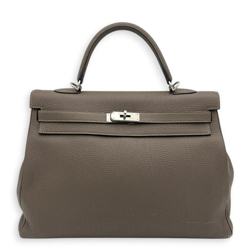 Kelly 35 Etain Top Handle Bag in Togo, Gold hardware