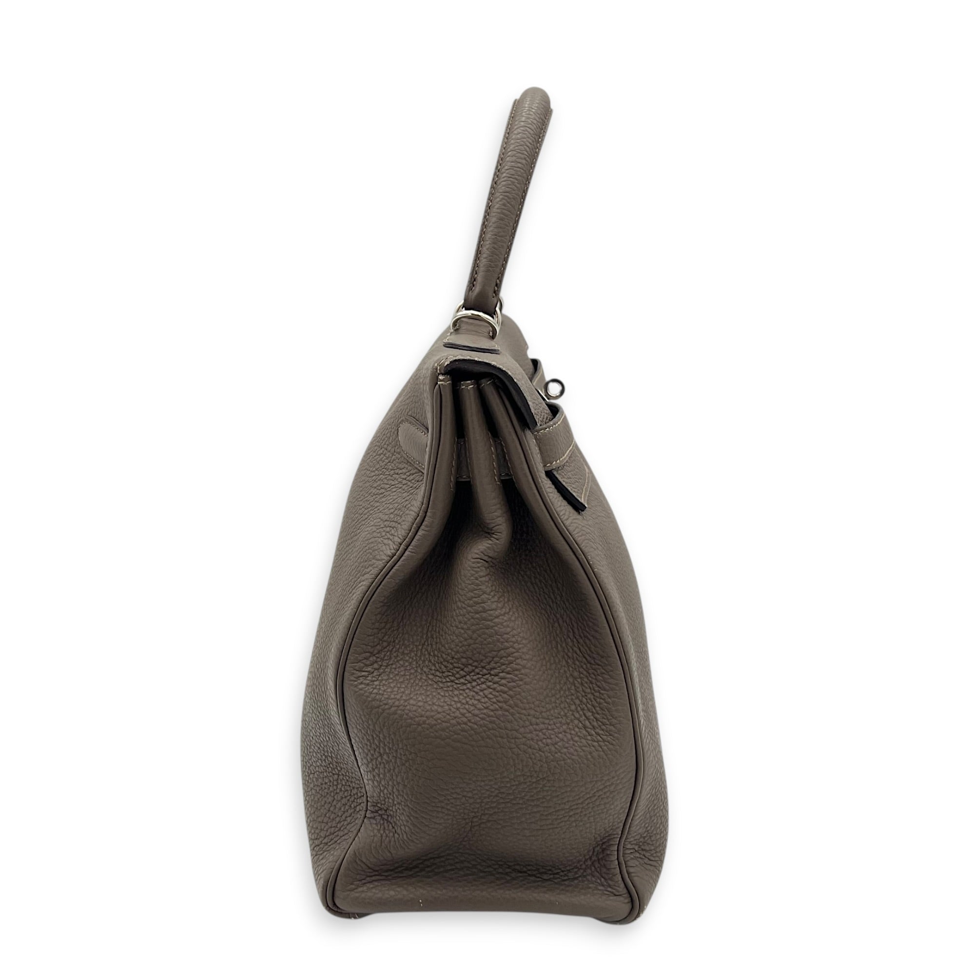 Kelly 35 Etain Top Handle Bag in Togo, Gold hardware