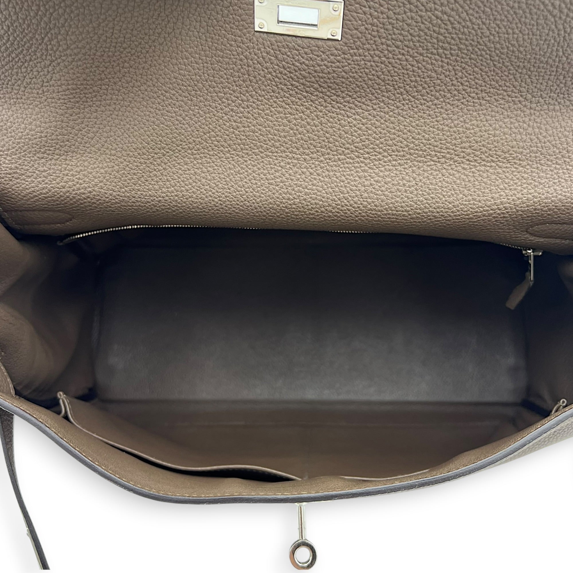 Kelly 35 Etain Top Handle Bag in Togo, Gold hardware