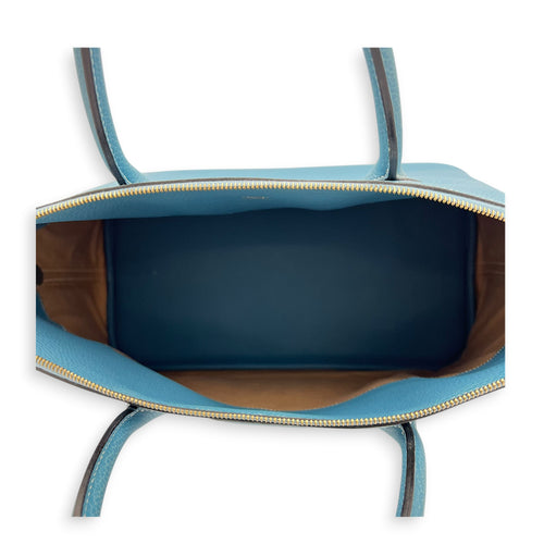 Bolide 45 Blue Jean Top Handle Bag in Clemence, Gold hardware