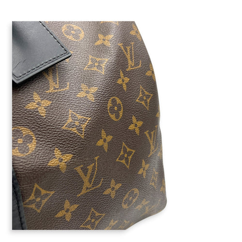 Keepall 45 Brown Top Handle Bag in Monogram Coated Canvas, Silver hardware