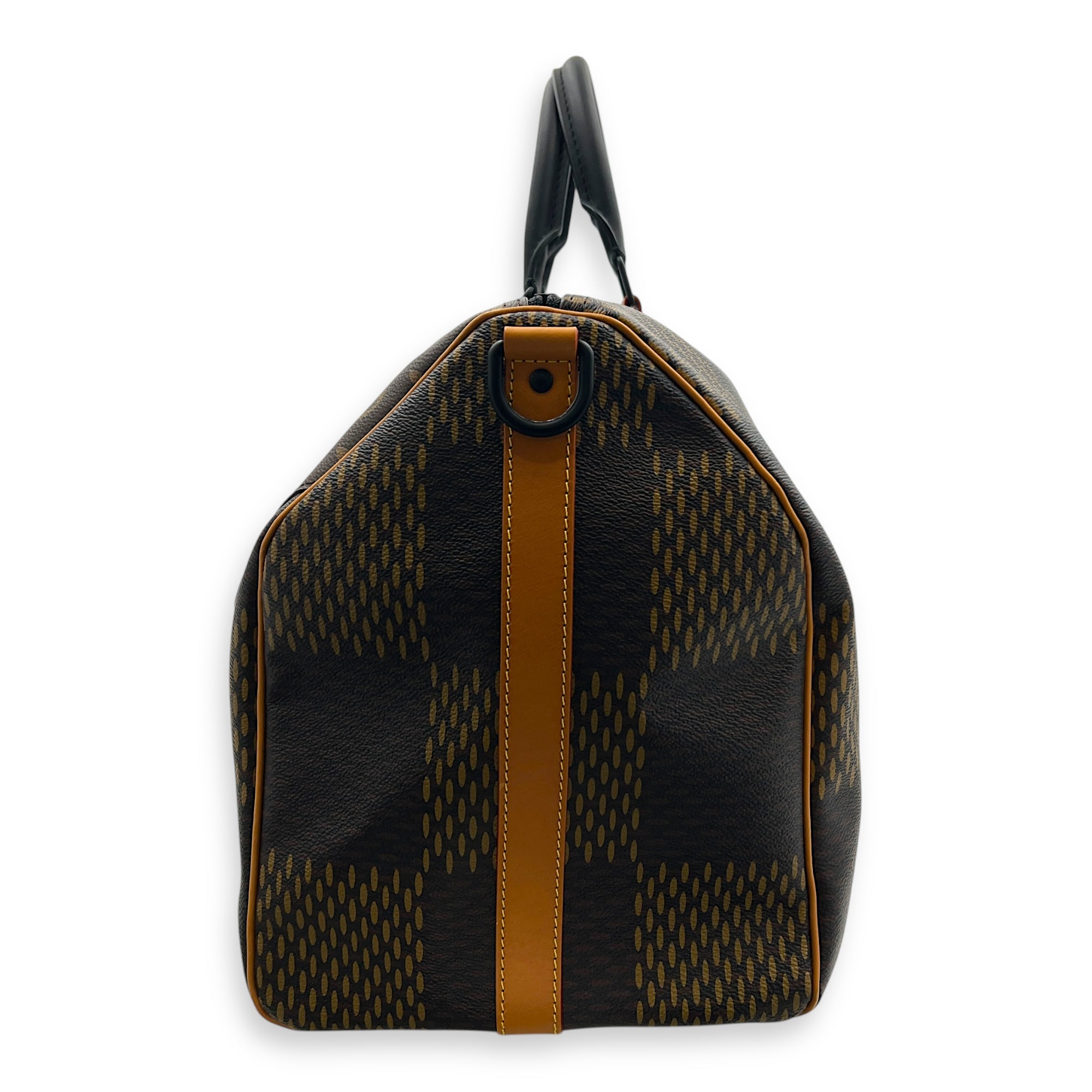 x NIGO Keepall 50 Brown Top Handle Bag in Coated Canvas, Gold hardware