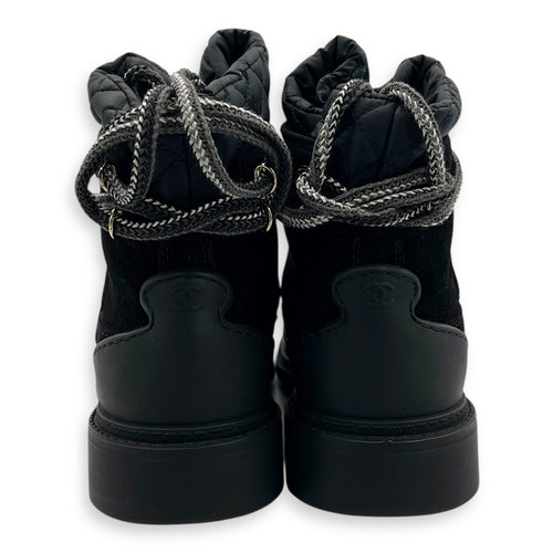 CC Padded Spiked Boots 38 Black in Suede Leather, Silver hardware