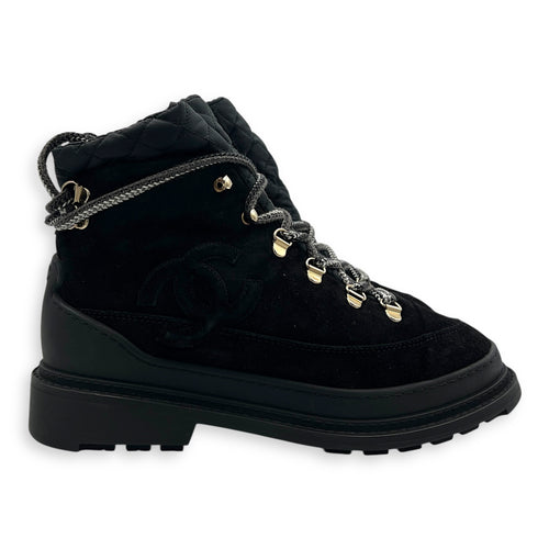 CC Padded Spiked Boots 38 Black in Suede Leather, Silver hardware