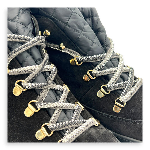 CC Padded Spiked Boots 38 Black in Suede Leather, Silver hardware