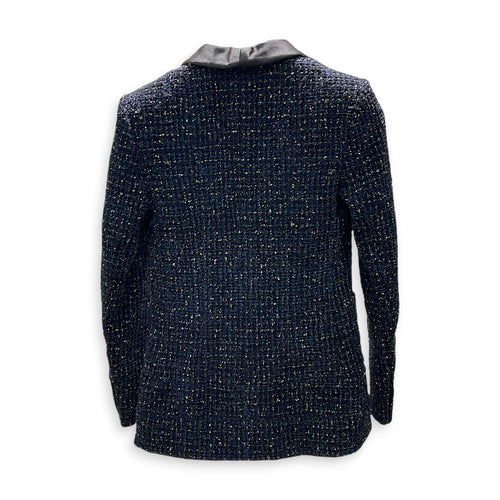 CC Tweed FR34 Black Jacket in Wool, Silver hardware
