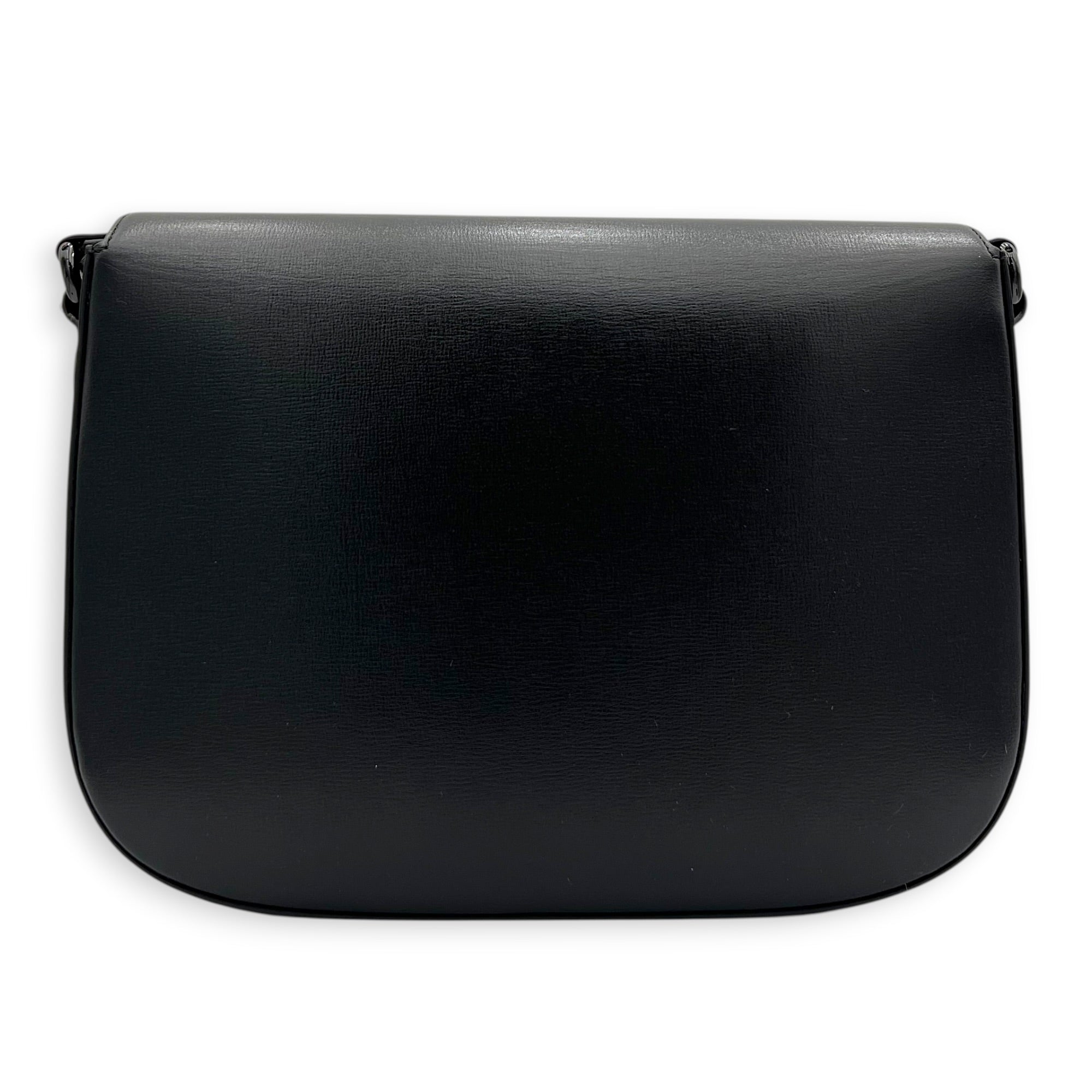 Horsebit 1955 Large Black Shoulder Bag in Calfskin, Black hardware
