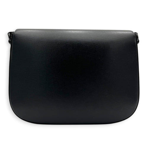 Horsebit 1955 Large Black Shoulder Bag in Calfskin, Black hardware