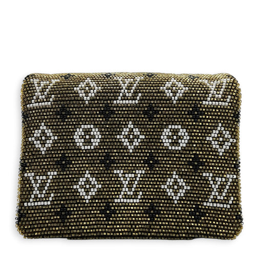Coussin Green Belt Bag in Glass Beaded, Gold hardware