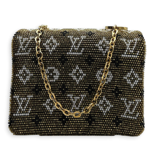 Coussin Green Belt Bag in Glass Beaded, Gold hardware
