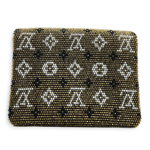 Coussin Green Belt Bag in Glass Beaded, Gold hardware