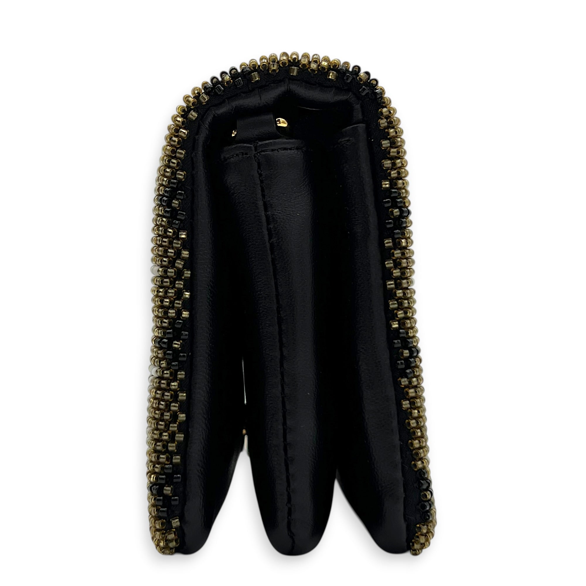 Coussin Green Belt Bag in Glass Beaded, Gold hardware