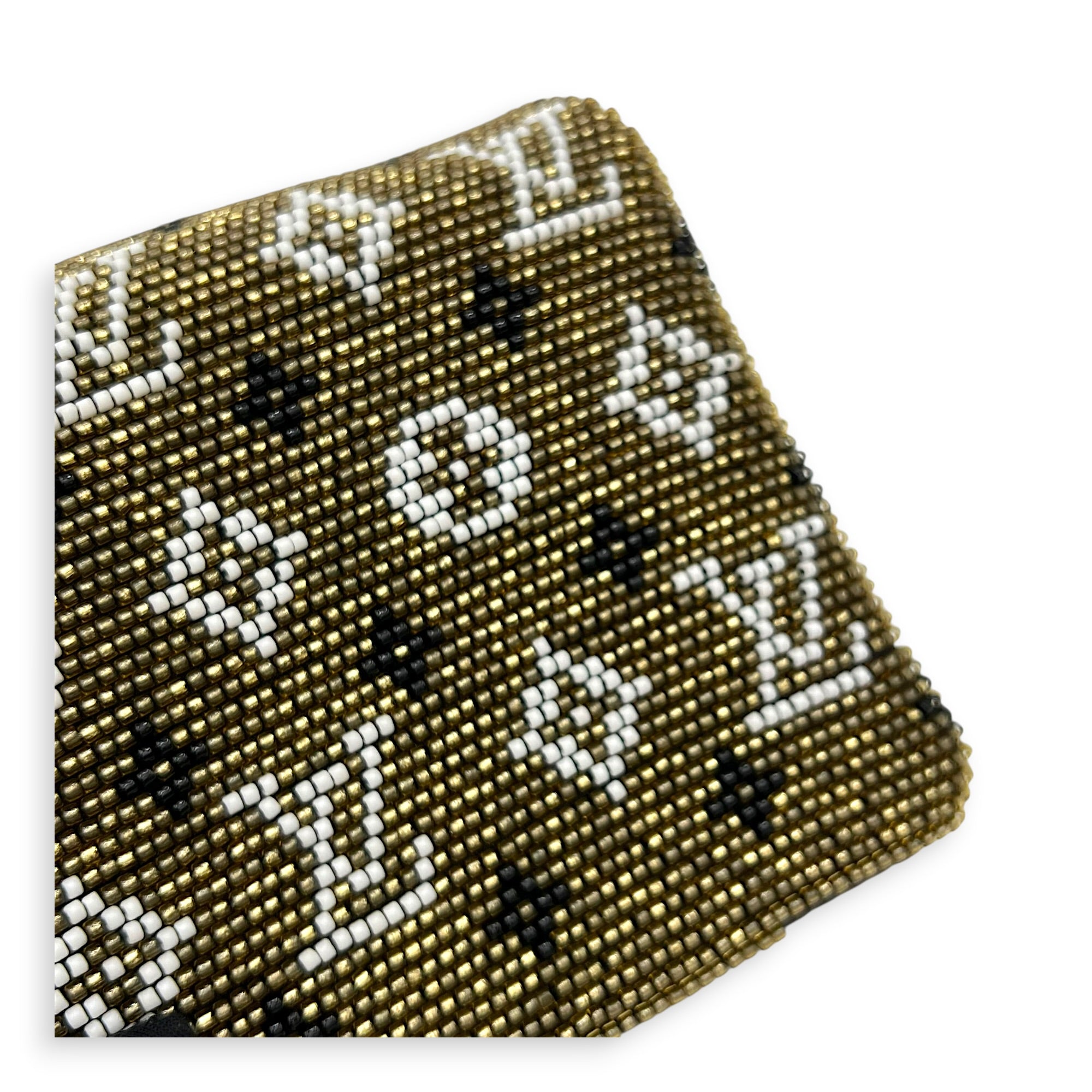 Coussin Green Belt Bag in Glass Beaded, Gold hardware