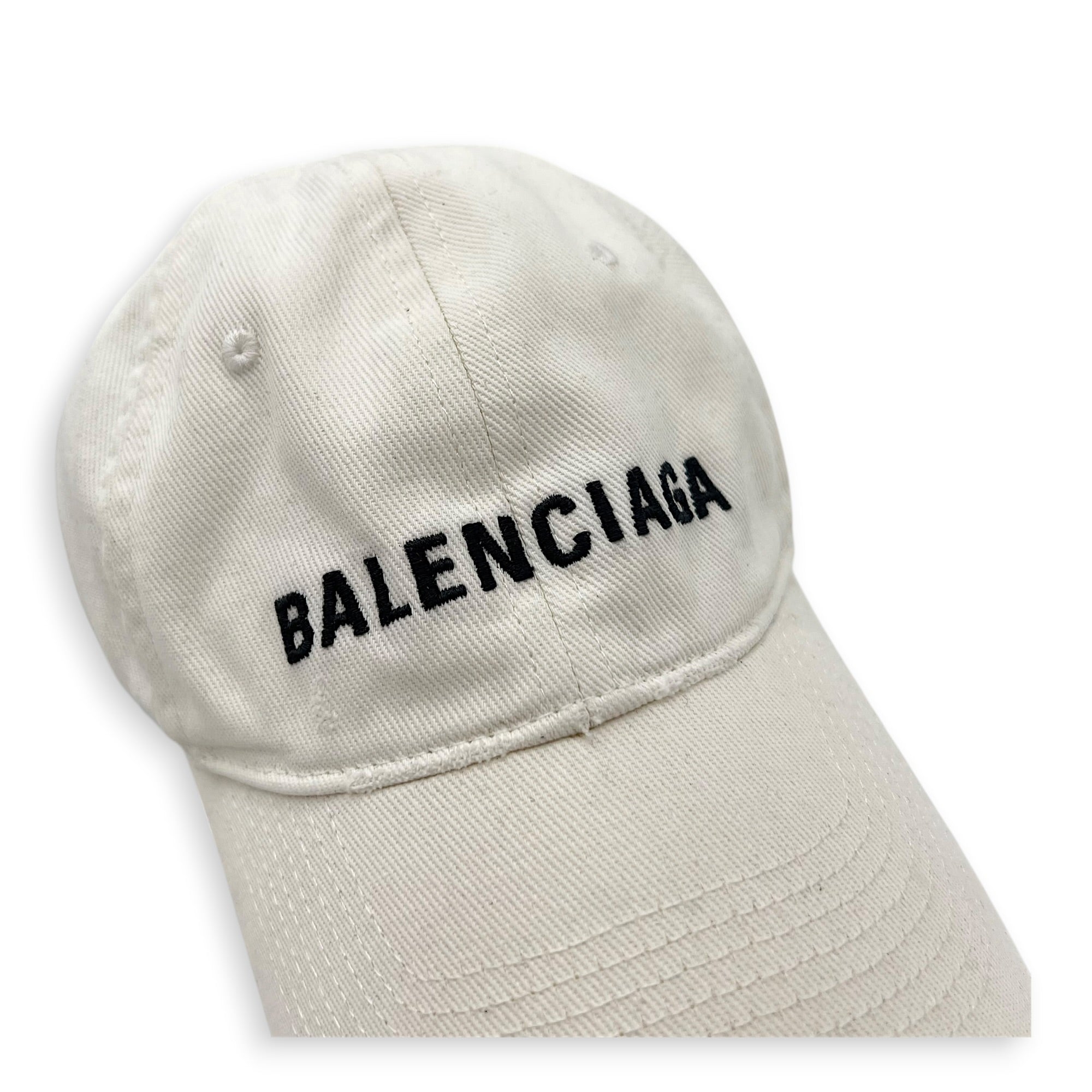 Logo White Glow in The Dark Cap in Cotton, Silver hardware