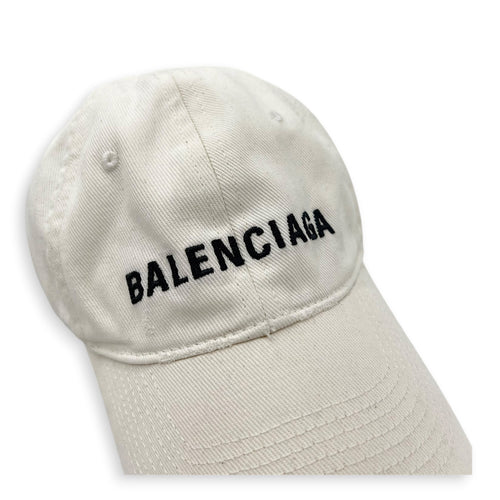 Logo White Glow in The Dark Cap in Cotton, Silver hardware