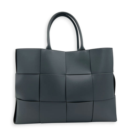 Arco Top Handle Bag Grey in Lambskin, Silver hardware