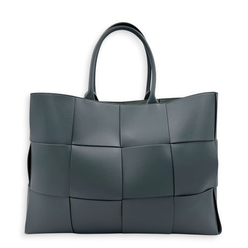 Arco Top Handle Bag Grey in Lambskin, Silver hardware