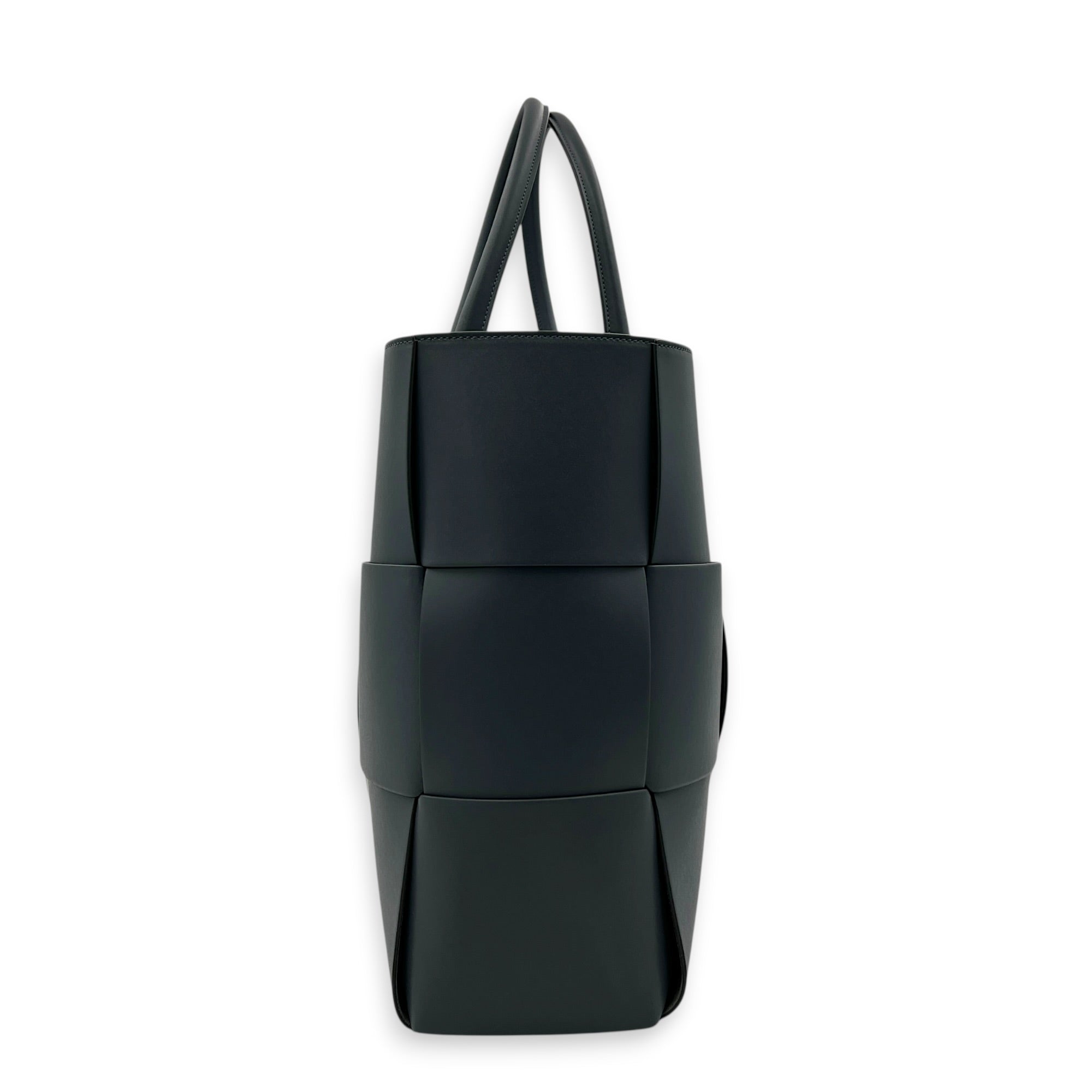 Arco Top Handle Bag Grey in Lambskin, Silver hardware