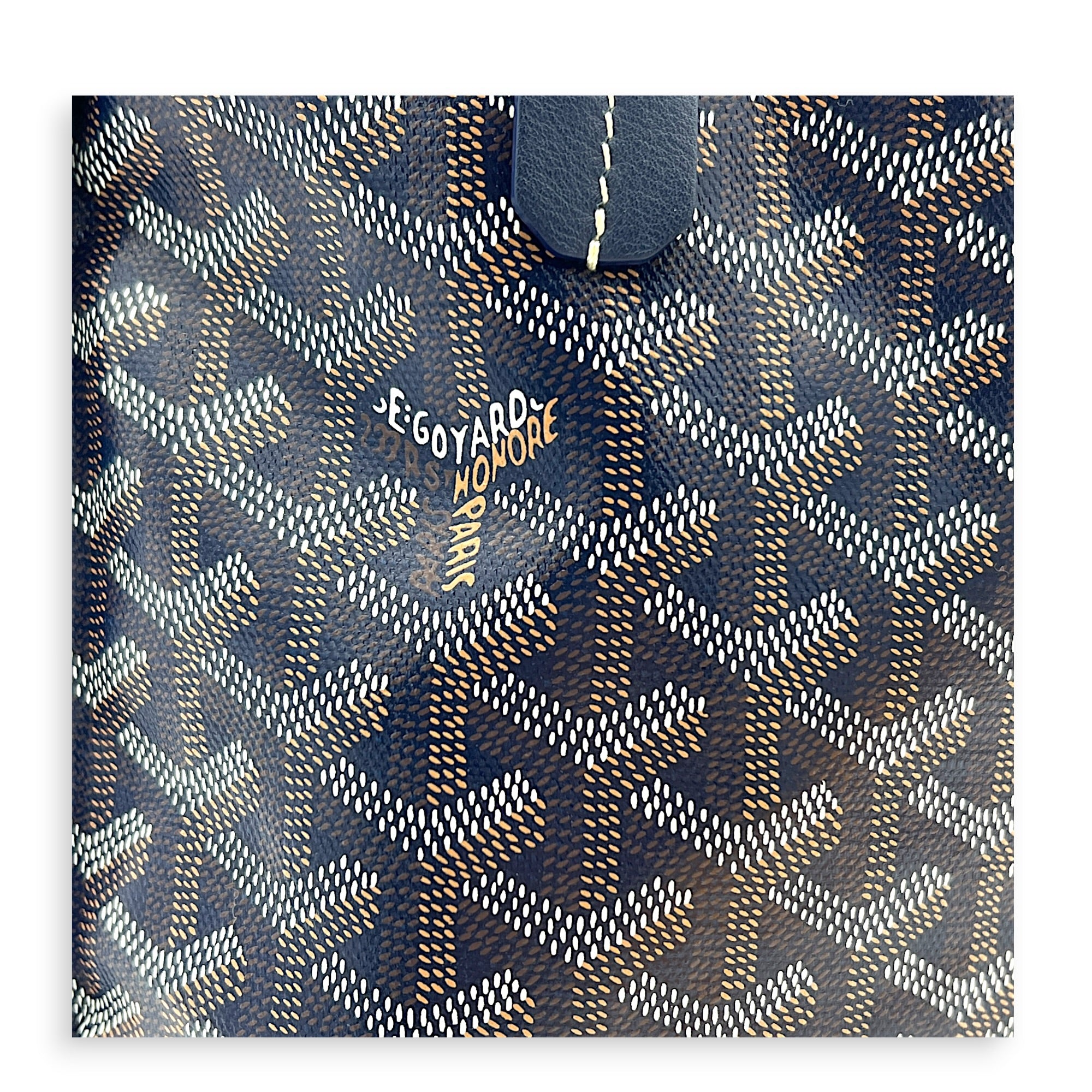 Anjou Mini Blue Tote Bag in Coated Canvas, Silver hardware