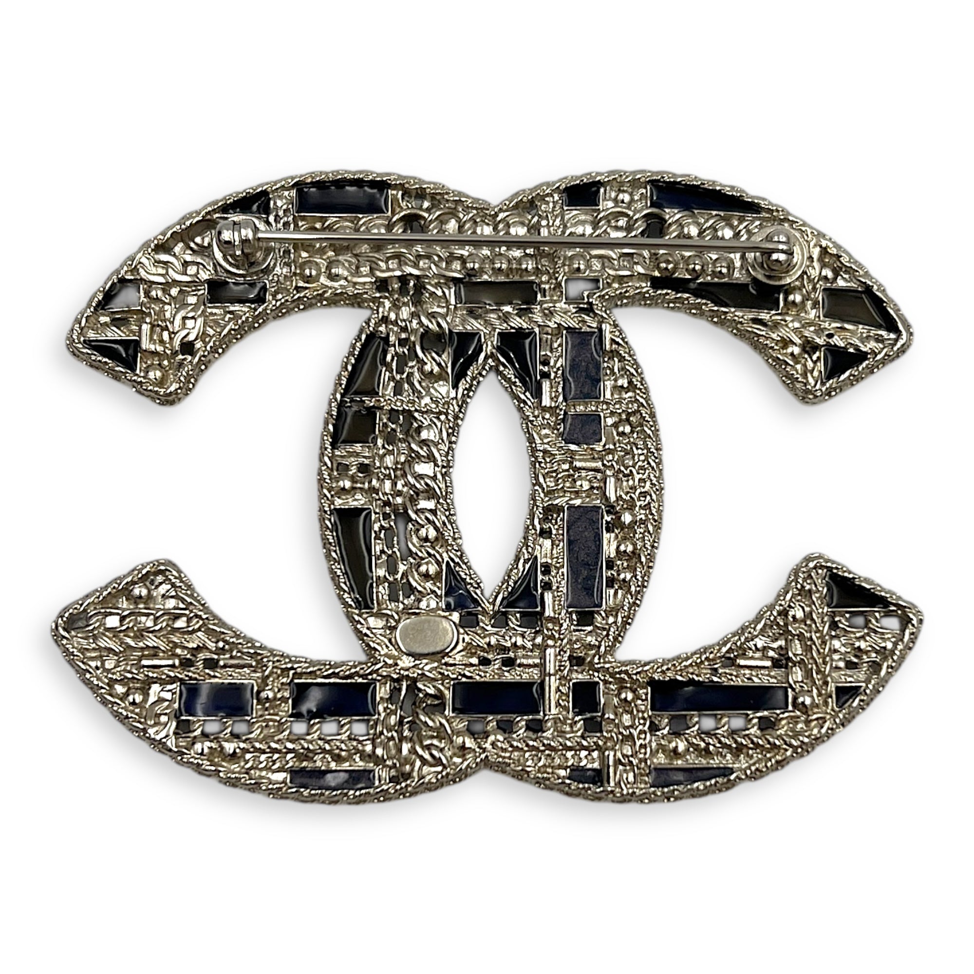 CC Brooch Silver in Metal