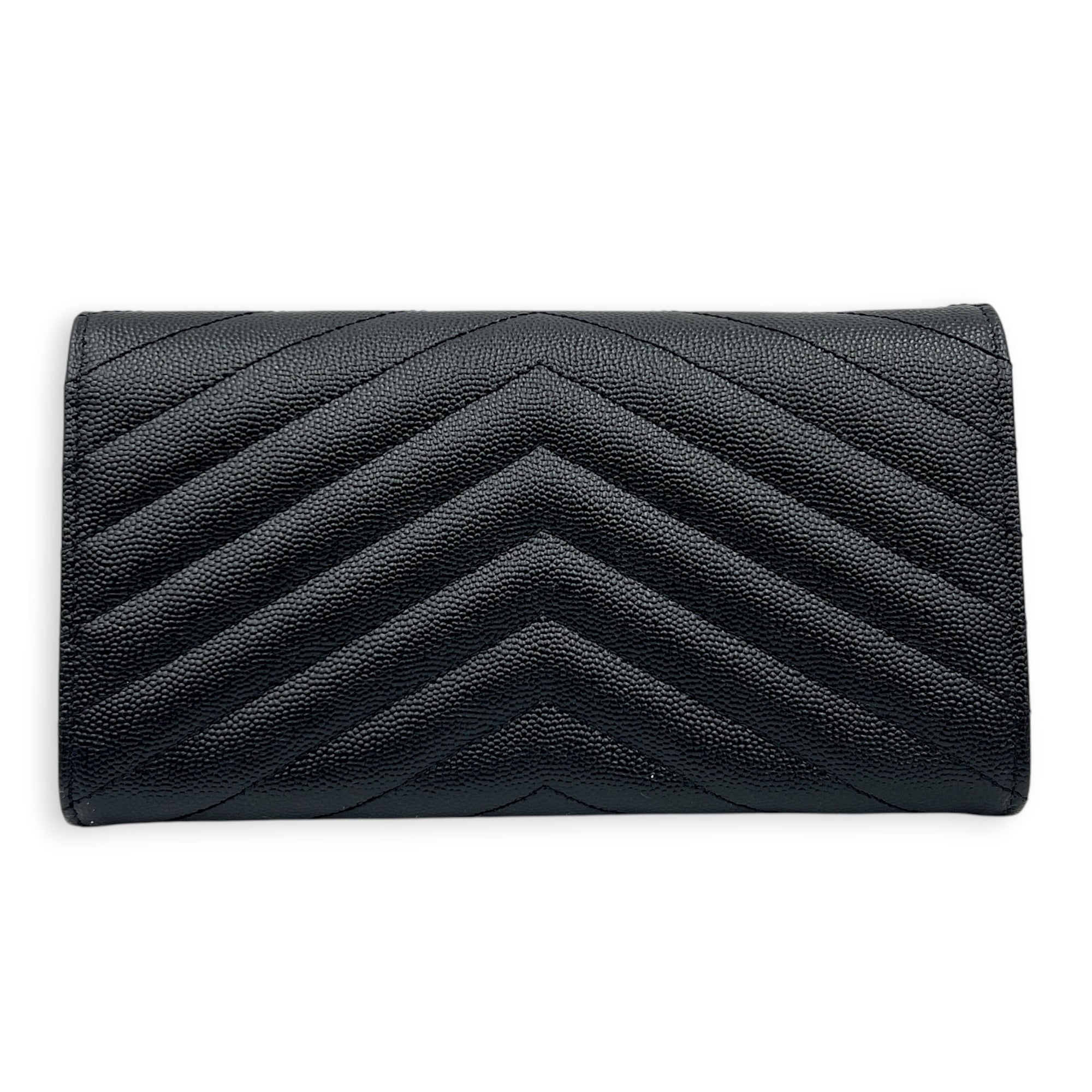 Cassandra Wallet Black in Calfskin, Gold hardware