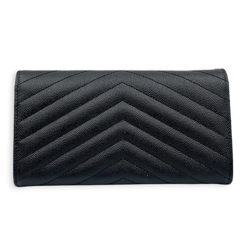 Cassandra Wallet Black in Calfskin, Gold hardware
