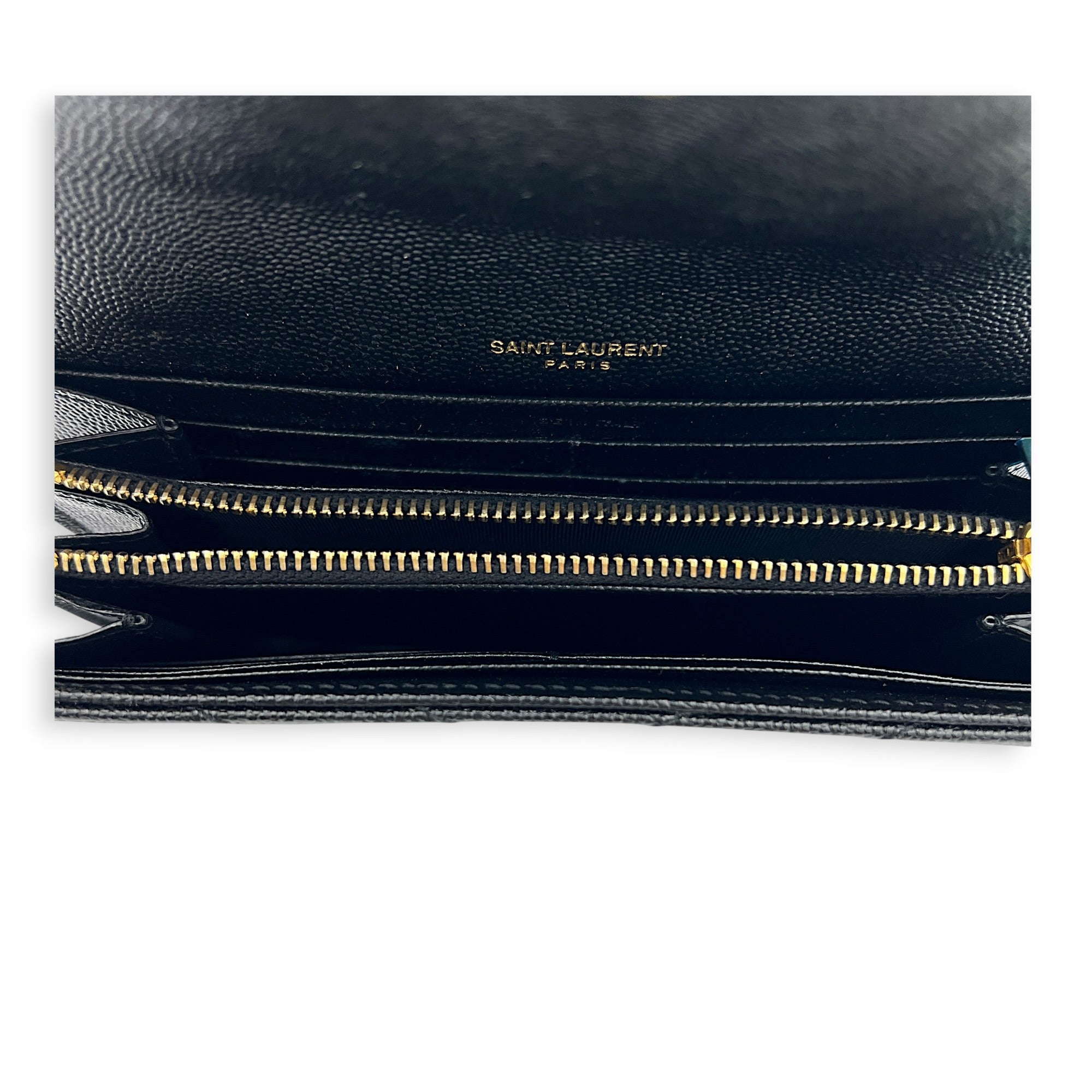 Cassandra Wallet Black in Calfskin, Gold hardware