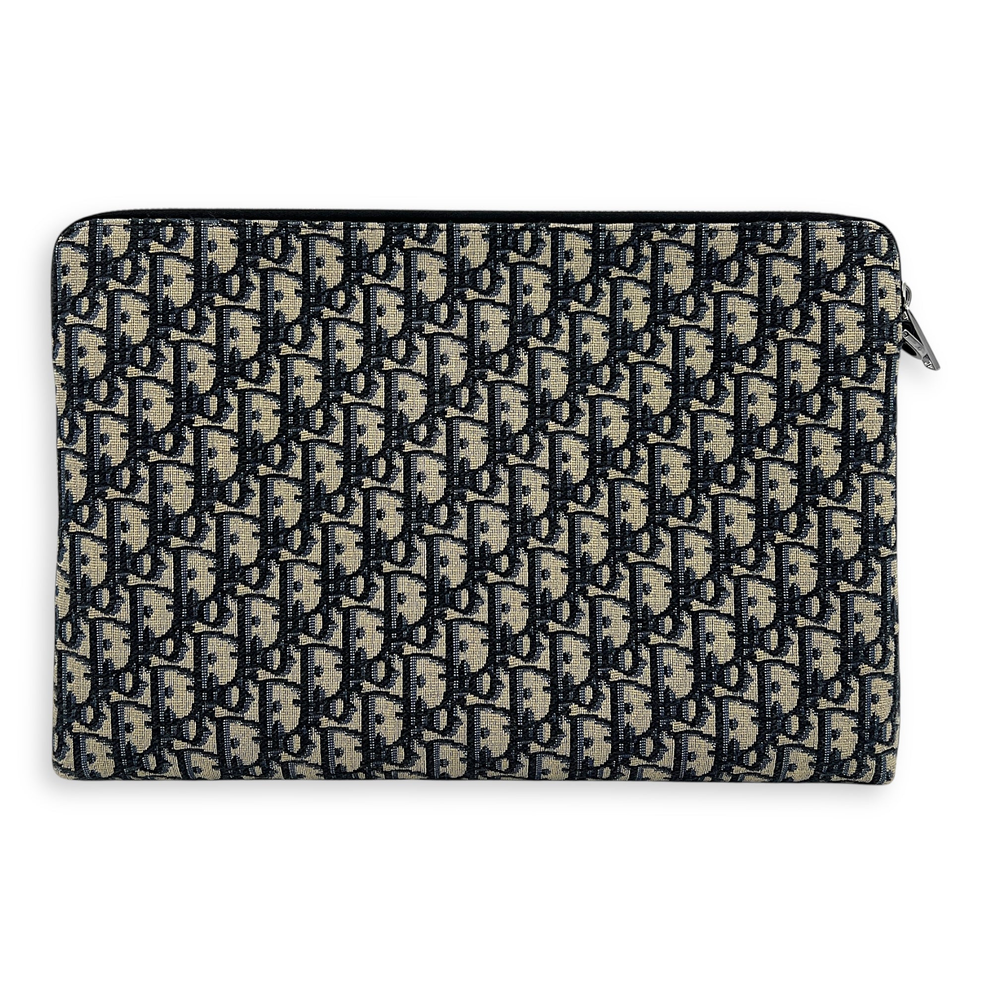 Oblique Pouch Blue in Jacquard, Silver hardware