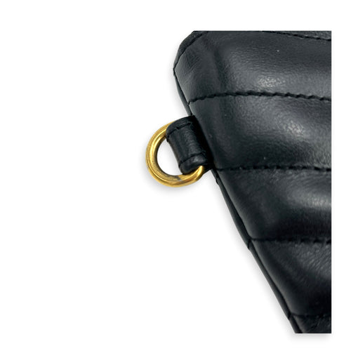 Cassandra Pouch Black in Calfskin, Gold hardware