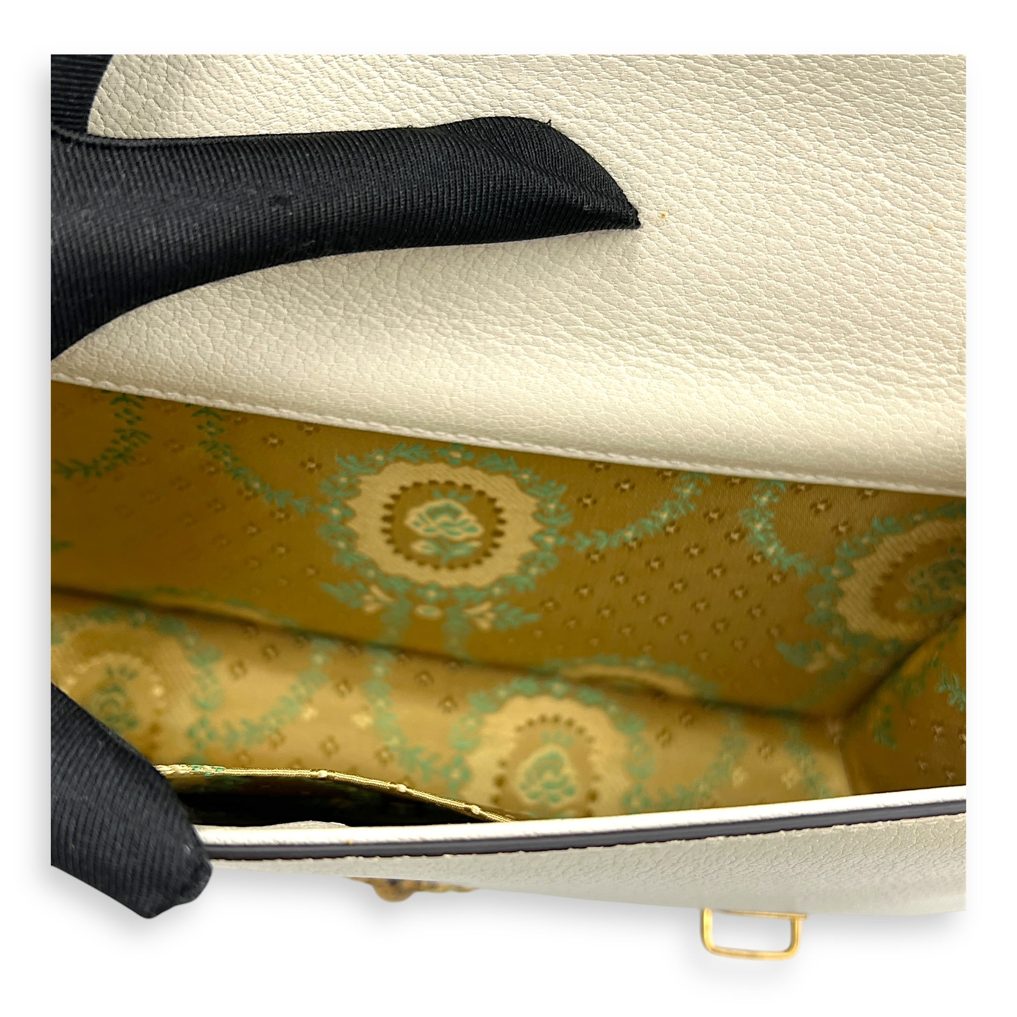 Ottilia Bamboo Top Handle Bag White in Calfskin, Gold hardware