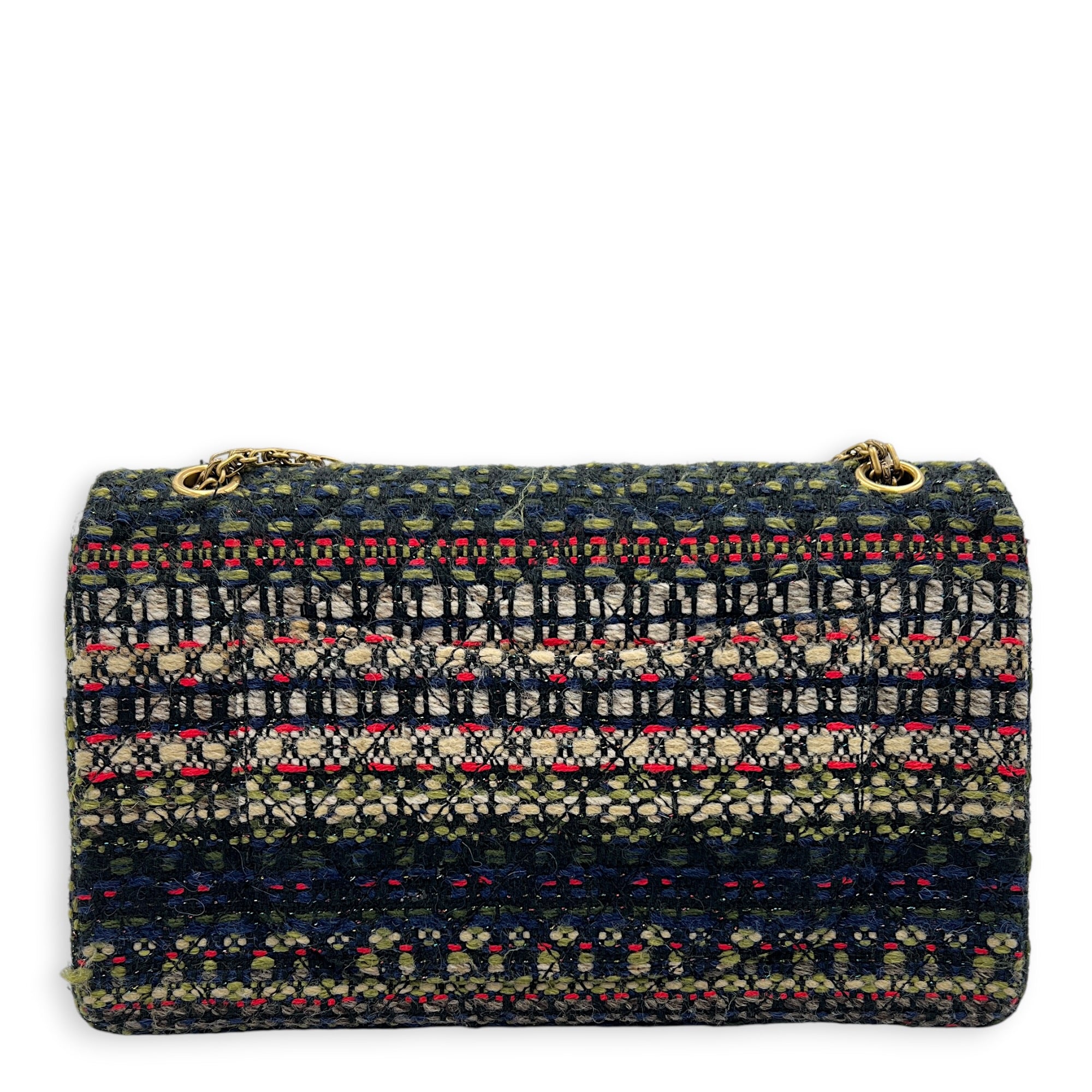 2.55 Shoulder Bag Multi-colour in Tweed, Silver hardware