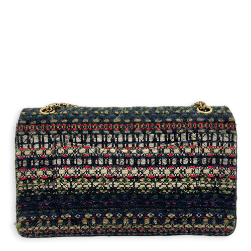 2.55 Shoulder Bag Multi-colour in Tweed, Silver hardware
