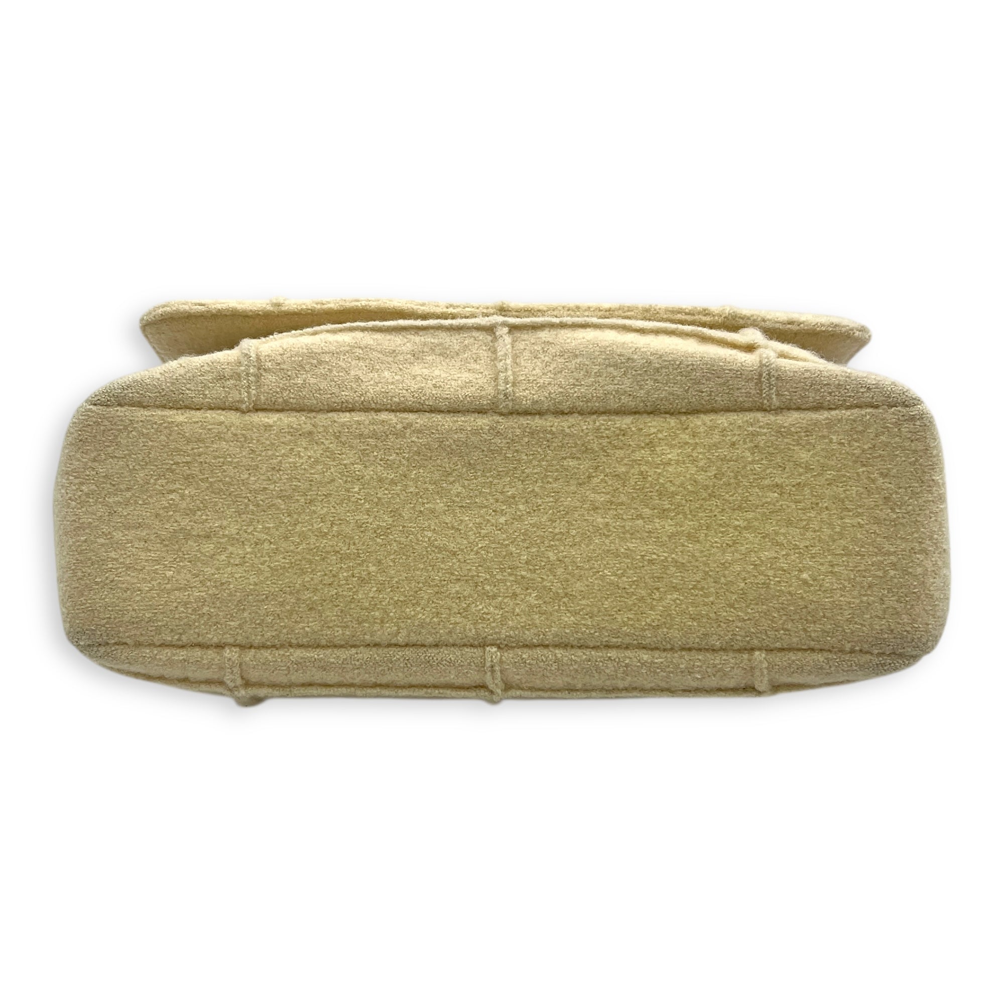 2.55 Shoulder Bag White in Wool, Gunmetal hardware