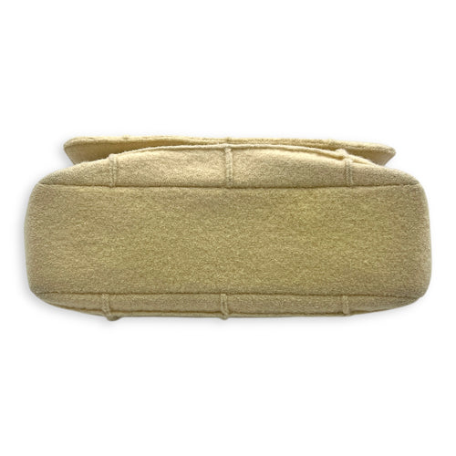 2.55 Shoulder Bag White in Wool, Gunmetal hardware