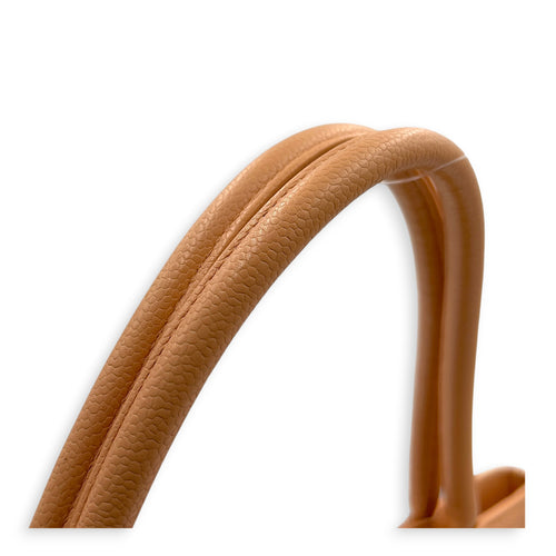 Medallion Peach Tote Bag in Caviar Leather, Gold hardware