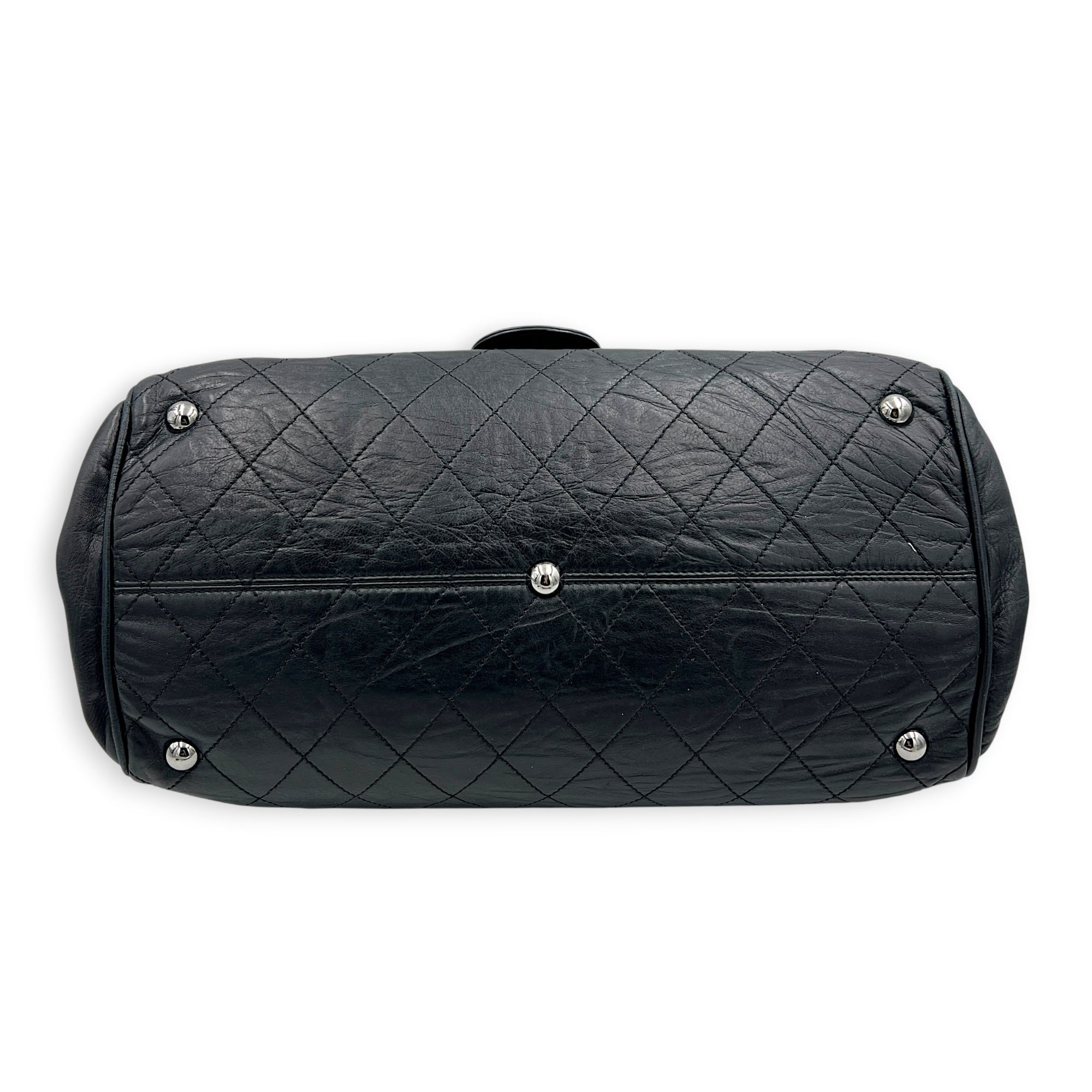 Ritz Flap Shoulder Bag Black in Saffiano Leather, Silver hardware