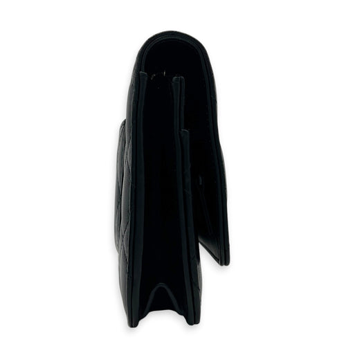 CC Black Wallet On Chain in Lambskin, Silver hardware