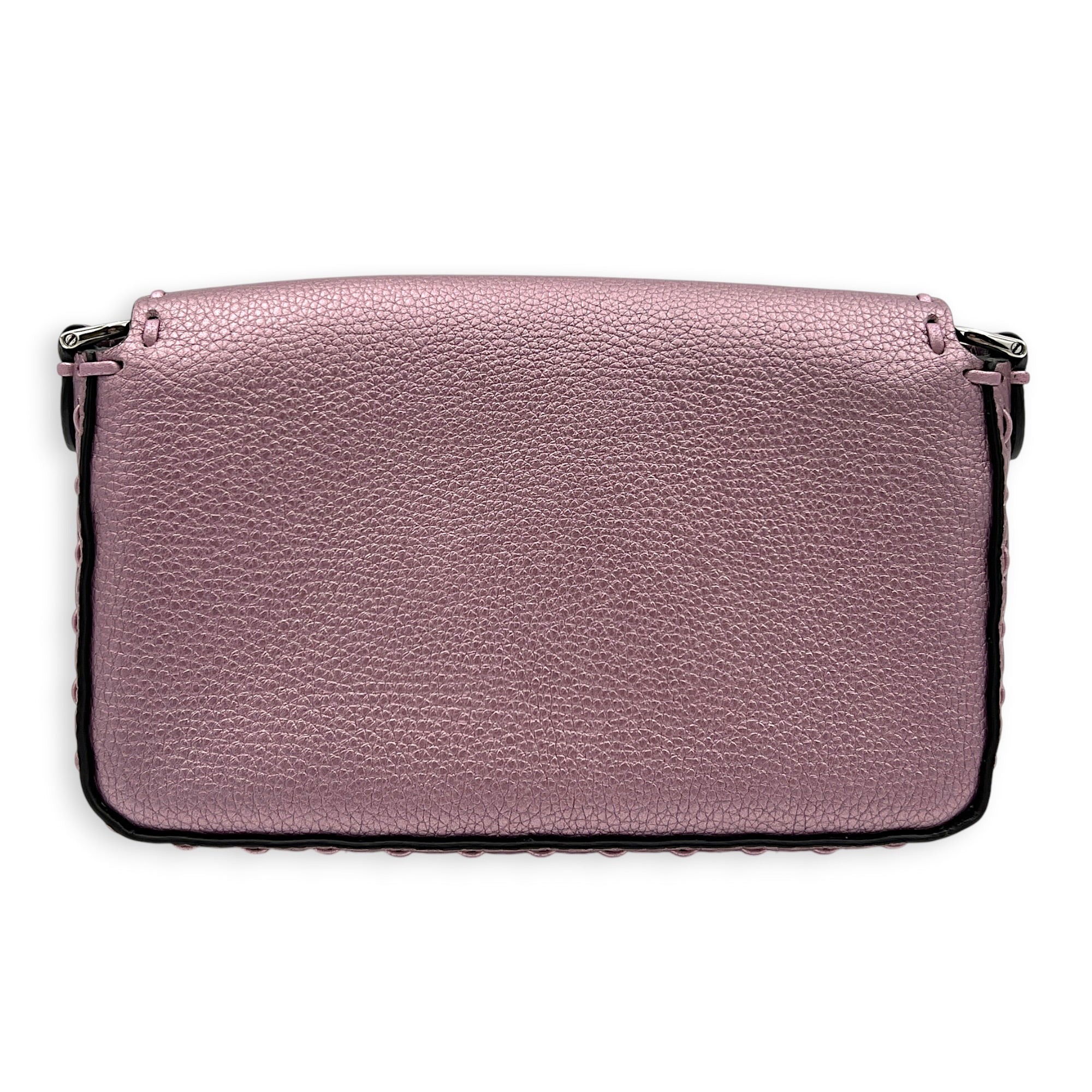 Selleria Baguette Mini Purple Top Handle Bag in Calfskin, Silver hardware