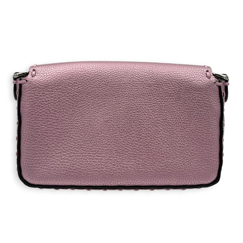 Selleria Baguette Mini Purple Top Handle Bag in Calfskin, Silver hardware